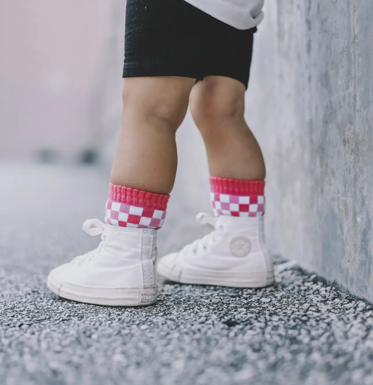 Pink checkered socks