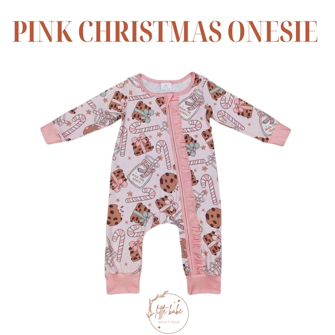 Pink christmas onesies