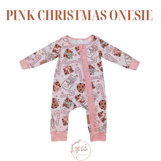 Pink christmas onesies