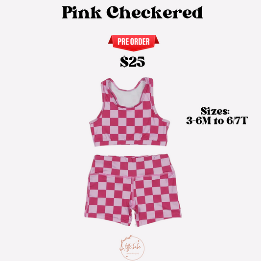 pink checkered set